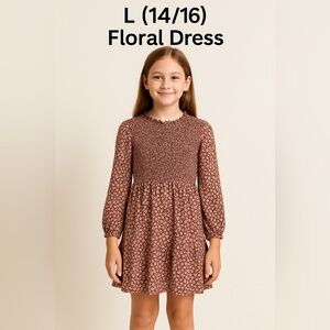 GB Girls Burgundy and Cream Textured Dress